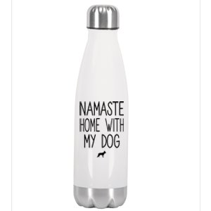 Ger Shepherd Namaste Home With My Dog Yoga Meditation Gift Stainless Steel Insulated Water Bottle