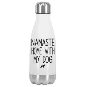 Ger Shepherd Namaste Home With My Dog Yoga Meditation Gift Stainless Steel Insulated Water Bottle