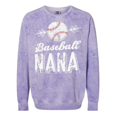 Grandmother Sports Nana Baseball Mother Colorblast Crewneck Sweatshirt