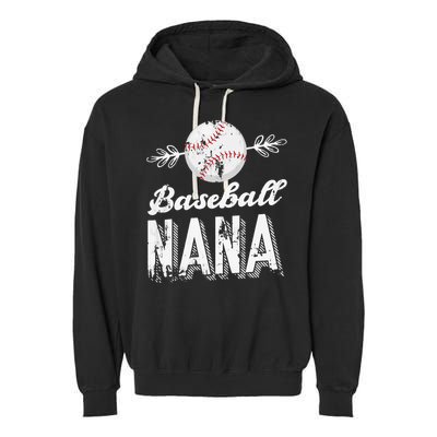 Grandmother Sports Nana Baseball Mother Garment-Dyed Fleece Hoodie