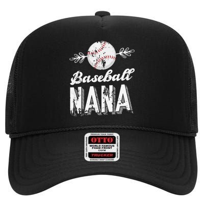 Grandmother Sports Nana Baseball Mother High Crown Mesh Back Trucker Hat