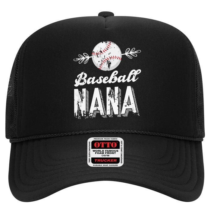 Grandmother Sports Nana Baseball Mother High Crown Mesh Back Trucker Hat