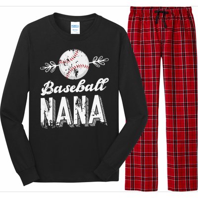 Grandmother Sports Nana Baseball Mother Long Sleeve Pajama Set