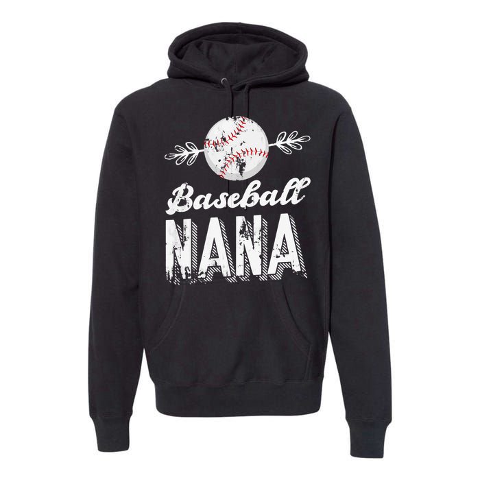 Grandmother Sports Nana Baseball Mother Premium Hoodie