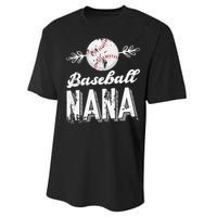 Grandmother Sports Nana Baseball Mother Performance Sprint T-Shirt