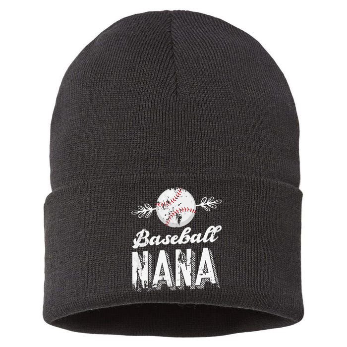 Grandmother Sports Nana Baseball Mother Sustainable Knit Beanie