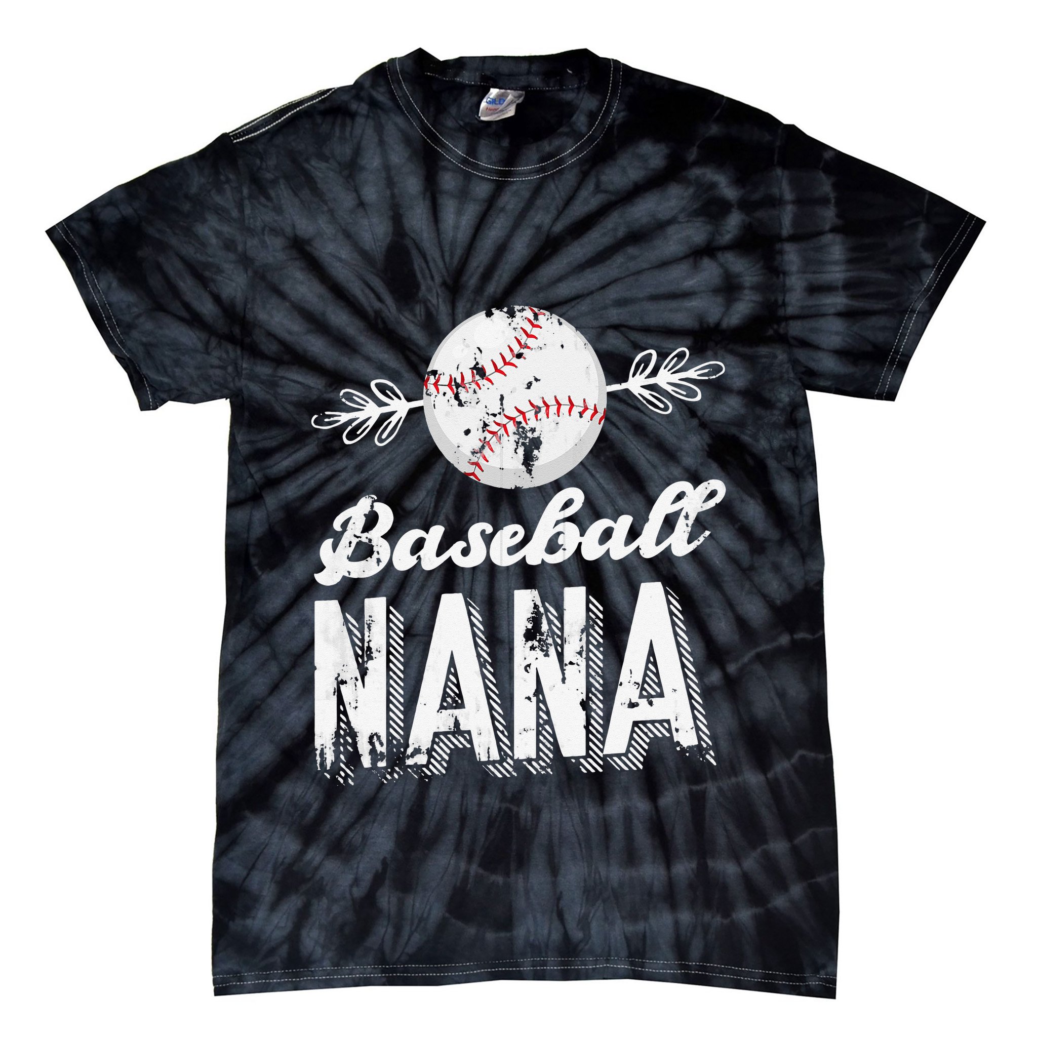 Grandmother Sports Nana Baseball Mother Tie-Dye T-Shirt