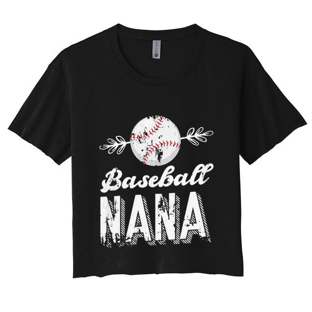 Grandmother Sports Nana Baseball Mother Crop Top