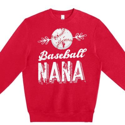 Grandmother Sports Nana Baseball Mother Premium Crewneck Sweatshirt