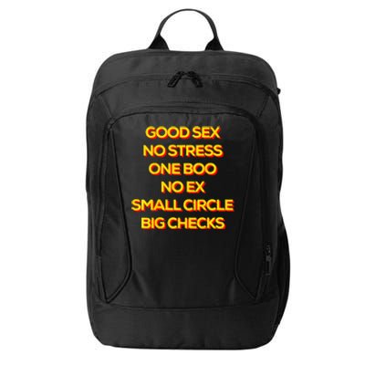 Good Sex No Stress One Boo No Ex Small Circle Big Checks City Backpack