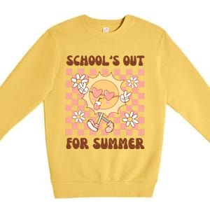 Groovy Schools Out For Summer Premium Crewneck Sweatshirt