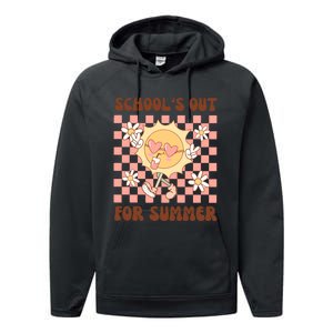 Groovy Schools Out For Summer Performance Fleece Hoodie