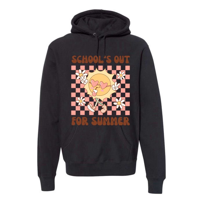 Groovy Schools Out For Summer Premium Hoodie