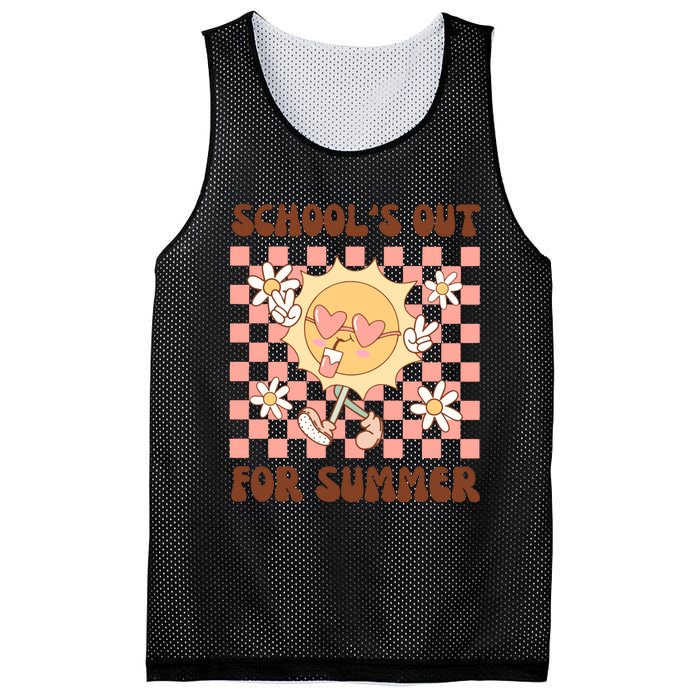 Groovy Schools Out For Summer Mesh Reversible Basketball Jersey Tank