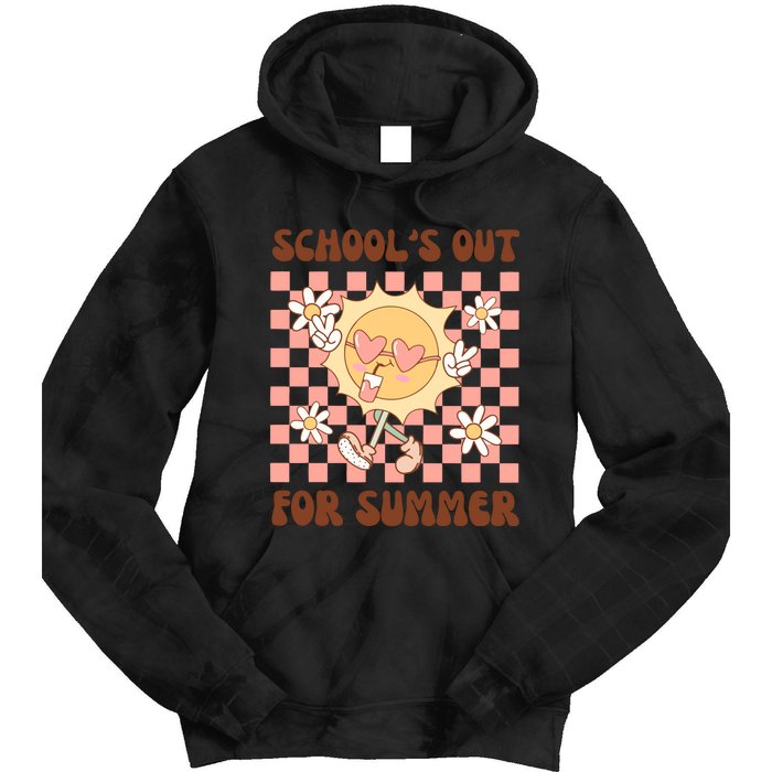 Groovy Schools Out For Summer Tie Dye Hoodie