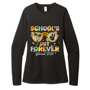 Groovy SchoolS Out Forever Retirement 2024 Retired Teacher Womens CVC Long Sleeve Shirt