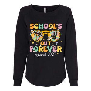 Groovy SchoolS Out Forever Retirement 2024 Retired Teacher Womens California Wash Sweatshirt