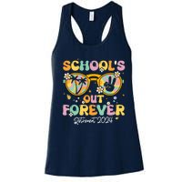 Groovy SchoolS Out Forever Retirement 2024 Retired Teacher Women's Racerback Tank