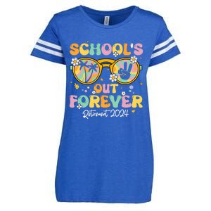 Groovy SchoolS Out Forever Retirement 2024 Retired Teacher Enza Ladies Jersey Football T-Shirt