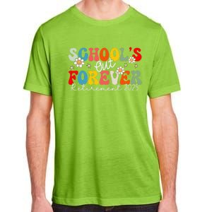 Groovy SchoolS Out Forever Retirement 2025 Retired Teacher Love Adult ChromaSoft Performance T-Shirt