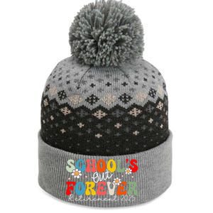 Groovy SchoolS Out Forever Retirement 2025 Retired Teacher Love The Baniff Cuffed Pom Beanie