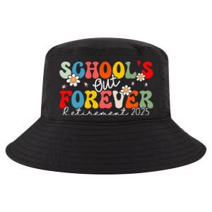 Groovy SchoolS Out Forever Retirement 2025 Retired Teacher Love Cool Comfort Performance Bucket Hat