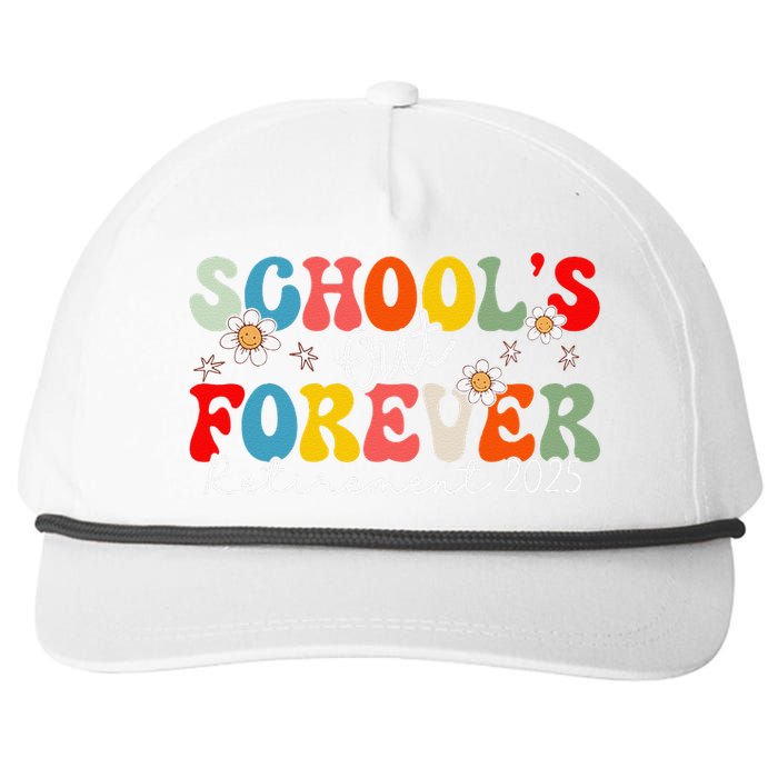 Groovy SchoolS Out Forever Retirement 2025 Retired Teacher Love Snapback Five-Panel Rope Hat