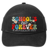 Groovy SchoolS Out Forever Retirement 2025 Retired Teacher Love 7-Panel Snapback Hat