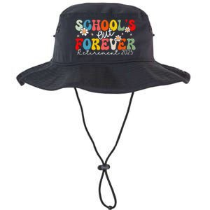 Groovy SchoolS Out Forever Retirement 2025 Retired Teacher Love Legacy Cool Fit Booney Bucket Hat