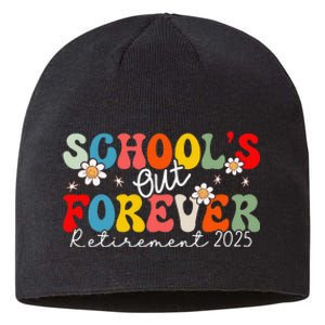 Groovy SchoolS Out Forever Retirement 2025 Retired Teacher Love Sustainable Beanie