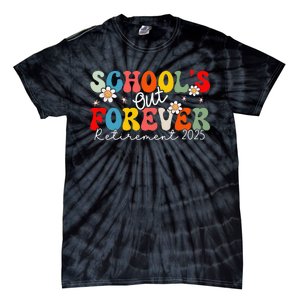 Groovy SchoolS Out Forever Retirement 2025 Retired Teacher Love Tie-Dye T-Shirt