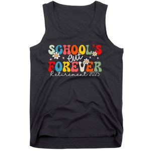 Groovy SchoolS Out Forever Retirement 2025 Retired Teacher Love Tank Top