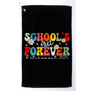 Groovy SchoolS Out Forever Retirement 2025 Retired Teacher Love Platinum Collection Golf Towel