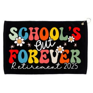 Groovy SchoolS Out Forever Retirement 2025 Retired Teacher Love Grommeted Golf Towel