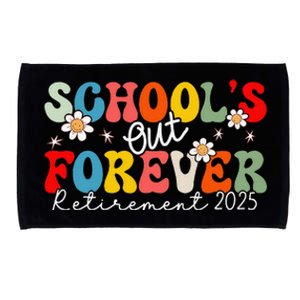 Groovy SchoolS Out Forever Retirement 2025 Retired Teacher Love Microfiber Hand Towel