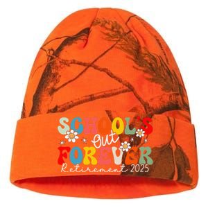 Groovy SchoolS Out Forever Retirement 2025 Retired Teacher Love Kati Licensed 12" Camo Beanie