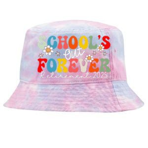 Groovy SchoolS Out Forever Retirement 2025 Retired Teacher Love Tie-Dyed Bucket Hat