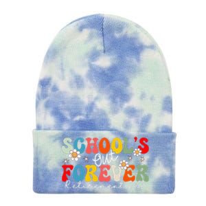 Groovy SchoolS Out Forever Retirement 2025 Retired Teacher Love Tie Dye 12in Knit Beanie