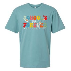 Groovy SchoolS Out Forever Retirement 2025 Retired Teacher Love Sueded Cloud Jersey T-Shirt