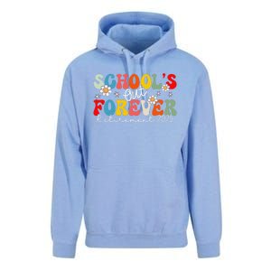 Groovy SchoolS Out Forever Retirement 2025 Retired Teacher Love Unisex Surf Hoodie