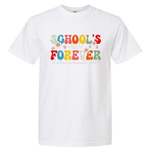 Groovy SchoolS Out Forever Retirement 2025 Retired Teacher Love Garment-Dyed Heavyweight T-Shirt