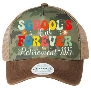 Groovy SchoolS Out Forever Retirement 2025 Retired Teacher Gift Legacy Tie Dye Trucker Hat