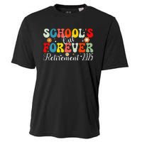 Groovy SchoolS Out Forever Retirement 2025 Retired Teacher Gift Cooling Performance Crew T-Shirt