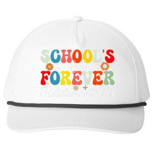 Groovy SchoolS Out Forever Retirement 2025 Retired Teacher Gift Snapback Five-Panel Rope Hat