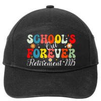 Groovy SchoolS Out Forever Retirement 2025 Retired Teacher Gift 7-Panel Snapback Hat