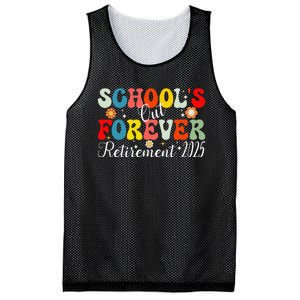 Groovy SchoolS Out Forever Retirement 2025 Retired Teacher Gift Mesh Reversible Basketball Jersey Tank