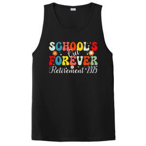 Groovy SchoolS Out Forever Retirement 2025 Retired Teacher Gift PosiCharge Competitor Tank