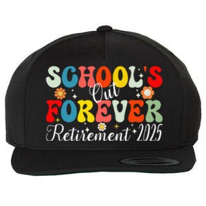 Groovy SchoolS Out Forever Retirement 2025 Retired Teacher Gift Wool Snapback Cap