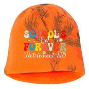 Groovy SchoolS Out Forever Retirement 2025 Retired Teacher Gift Kati - Camo Knit Beanie