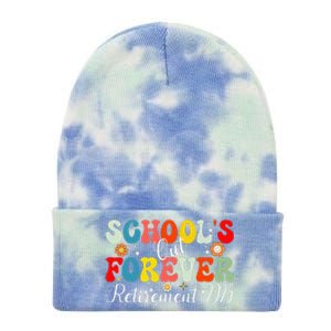 Groovy SchoolS Out Forever Retirement 2025 Retired Teacher Gift Tie Dye 12in Knit Beanie